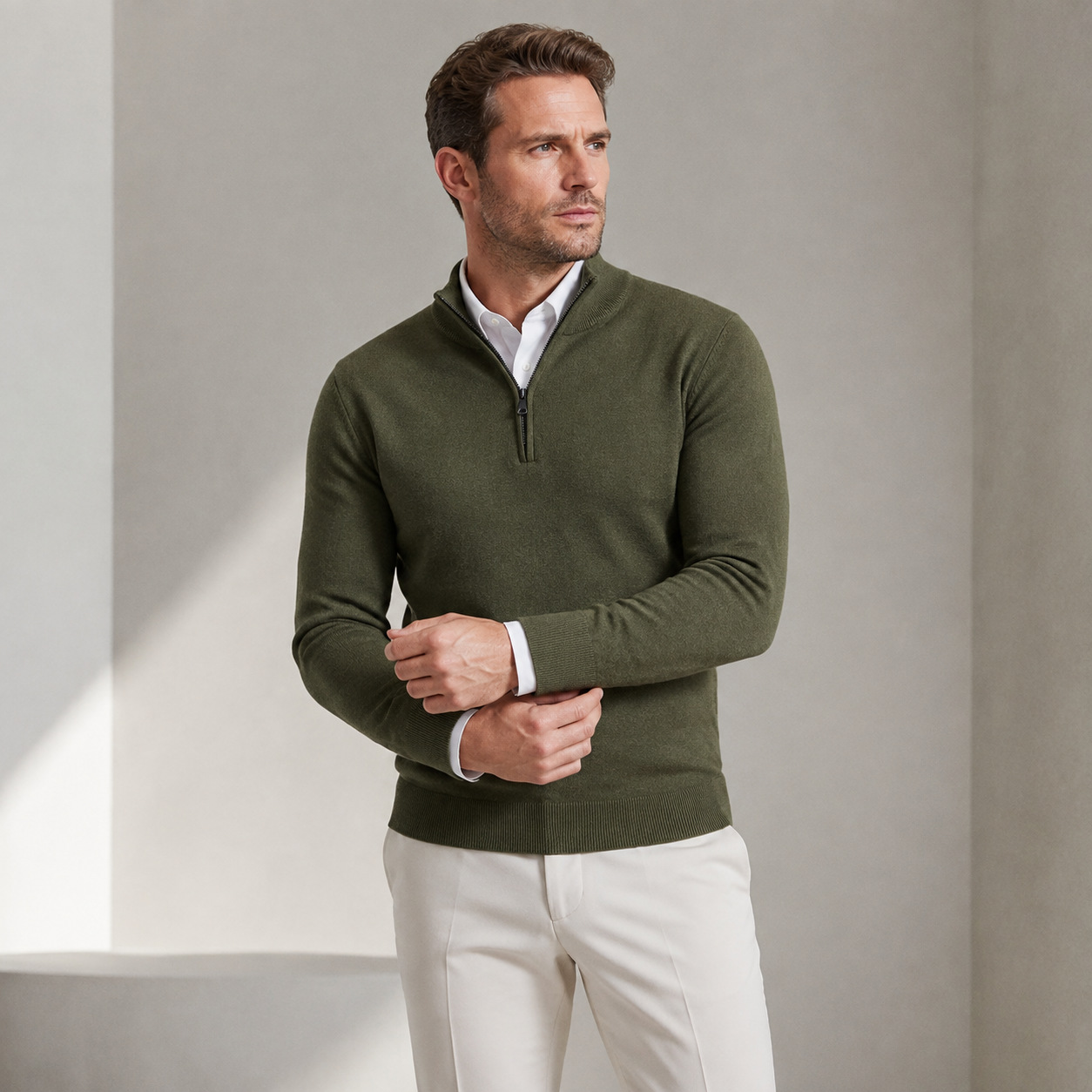 Men's Stand-Neck Knitted Casual Set photo 4