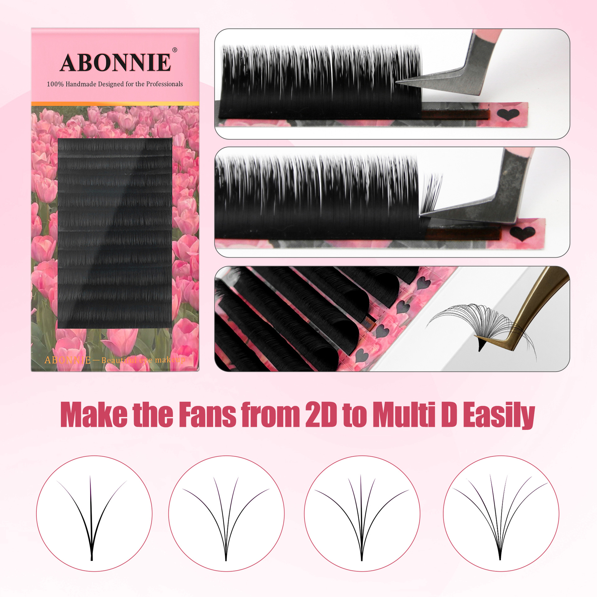 18-25mm Easy Fan Lashes Cashmere Matte Fast Bloom Eyelash photo 2