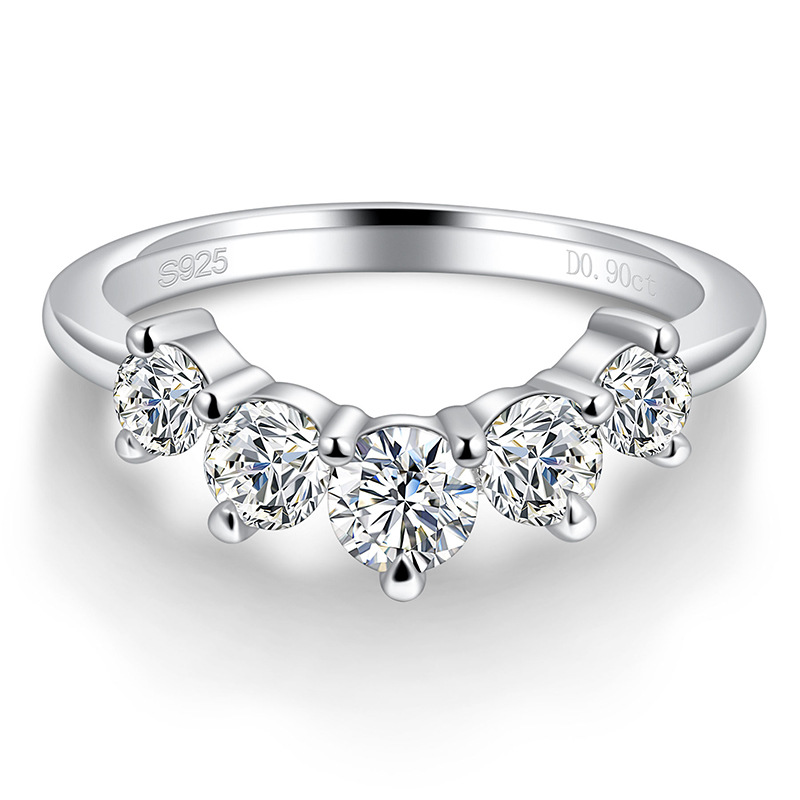 925 Sterling Silver Moissanite Ring For Women photo 6