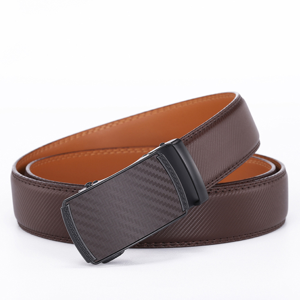 Mens Second-layer Leather Belt With Automatic Buckle photo 7
