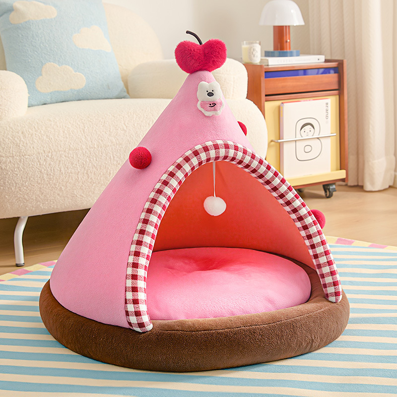 Four-Season Universal Closed-Style Christmas Cat Bed With A Sense Of Security photo 7