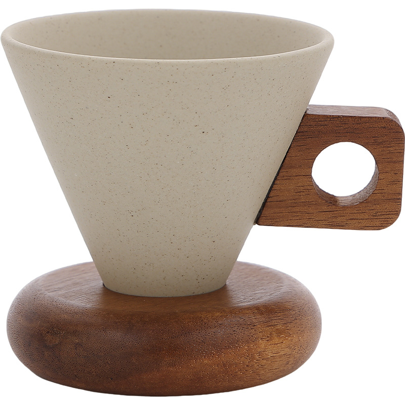 Retro Ceramic Latte, Iced Americano, And Funnel-shaped Water Cup photo 3