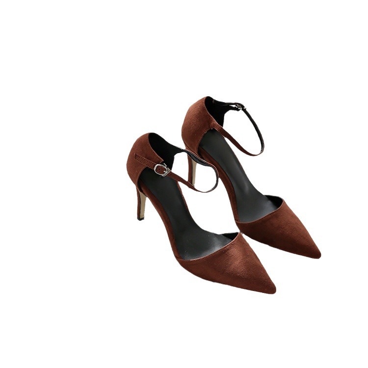 Suede Hollow-out Korean-style Office High Heels photo 2