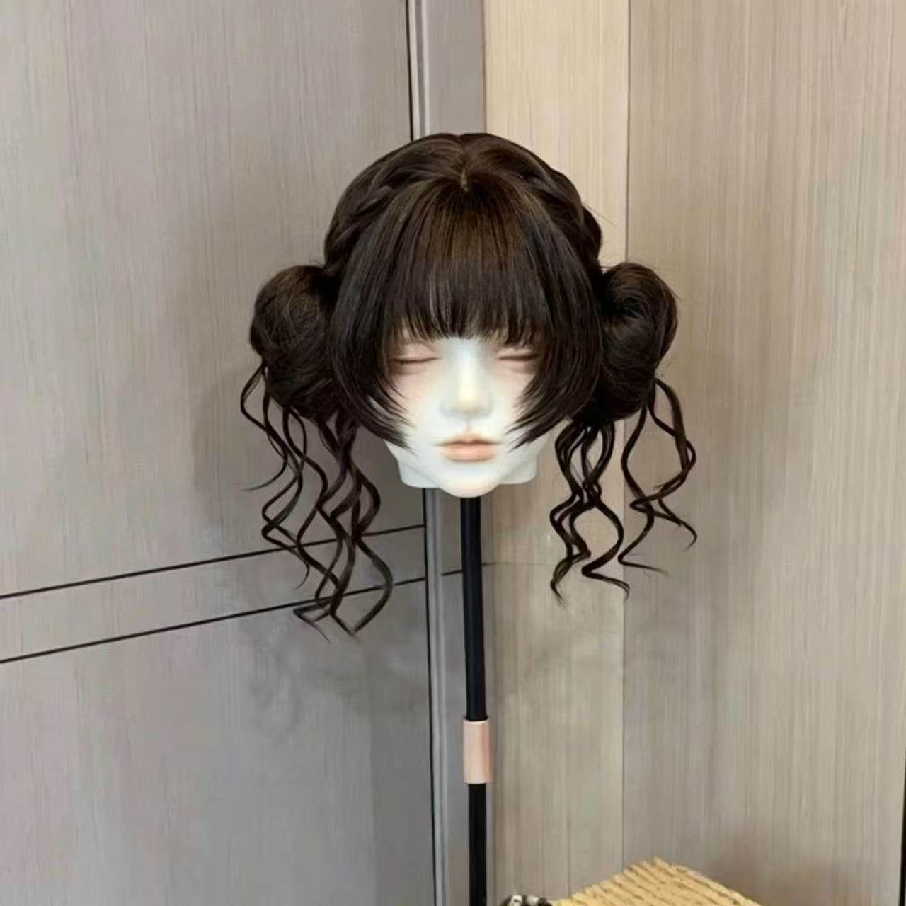 Long Wavy Hair Cute Bun-style Wig For Women photo 1
