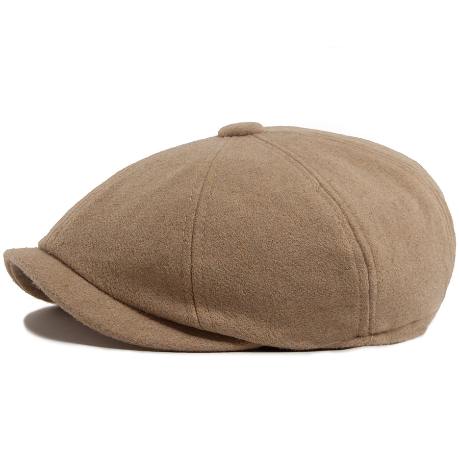 Solid-color Wool Octagonal Cap Mens British Beret photo 6