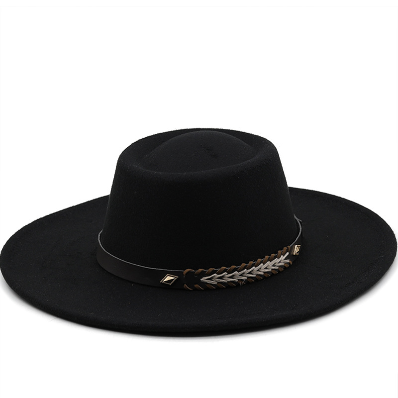 This Felt Hat Has A Dented Crown And Features A Wide Brim For Both Men And Women photo 1