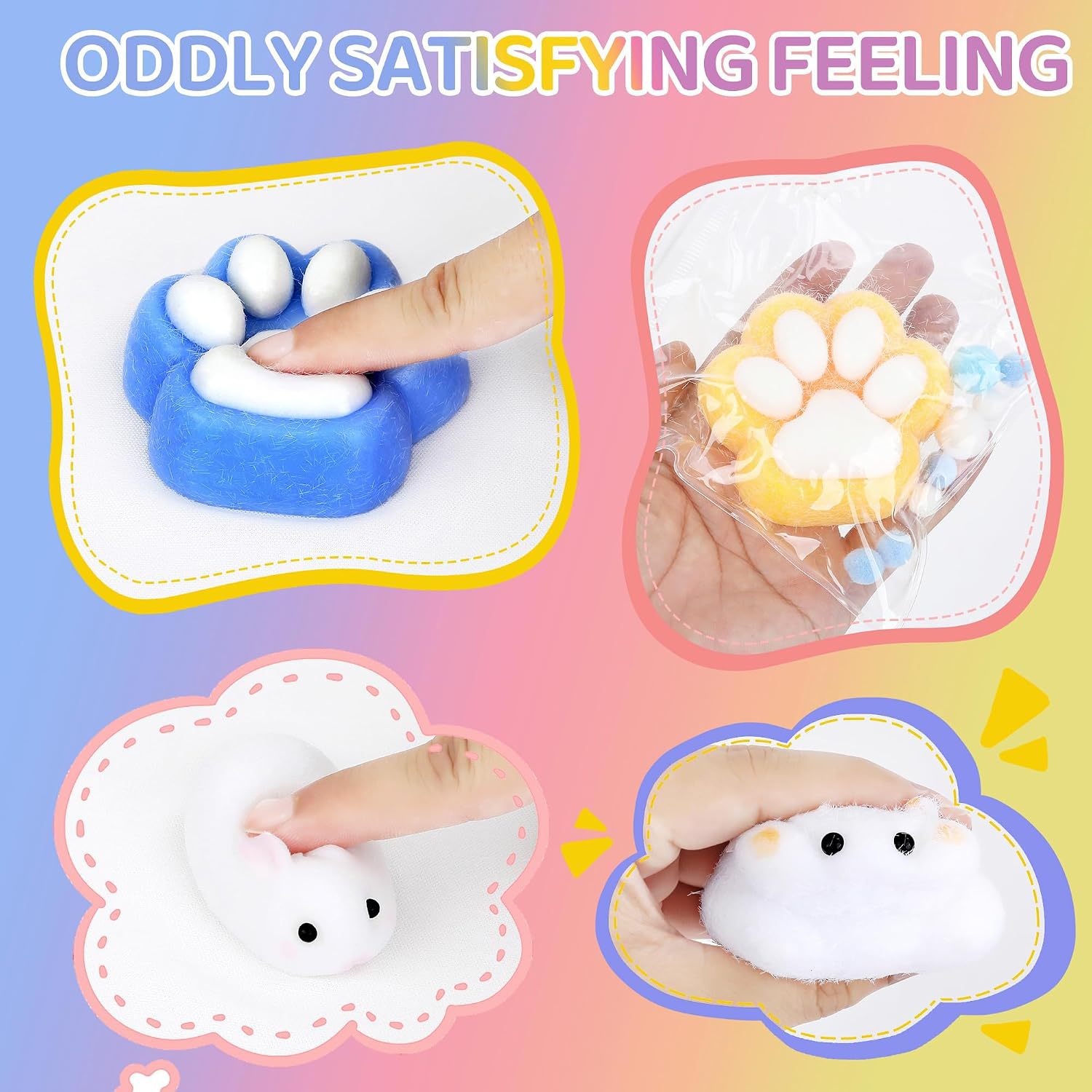 Creative DIY Hamster Cat Paw Silicone Squeeze Toy Set photo 5