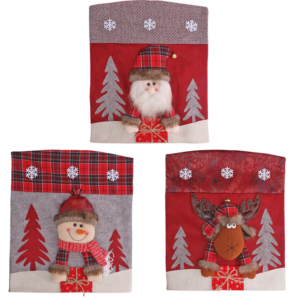 Decoration Three-dimensional Cartoon Chair Cover Santa Snowman photo 4