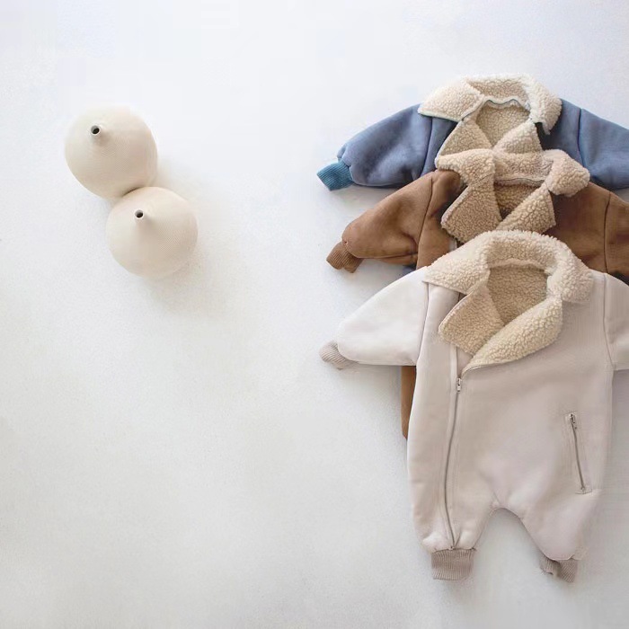 Baby One-piece Fleece Romper Thickened Onesie photo 2