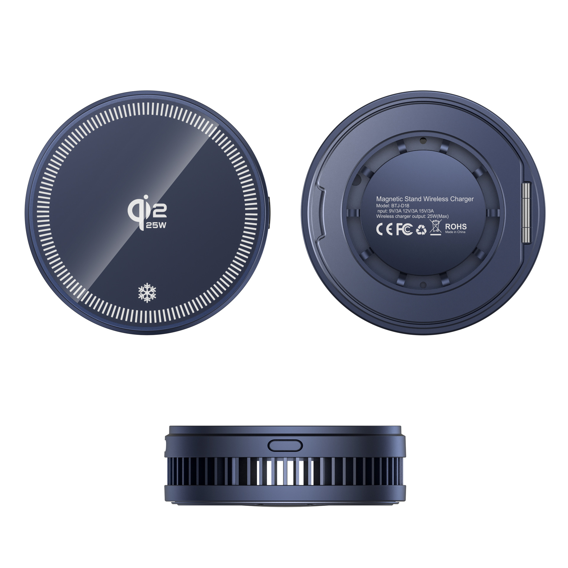 Compact Portable 2-in-1 Wireless Charger And Cooling Stand photo 4