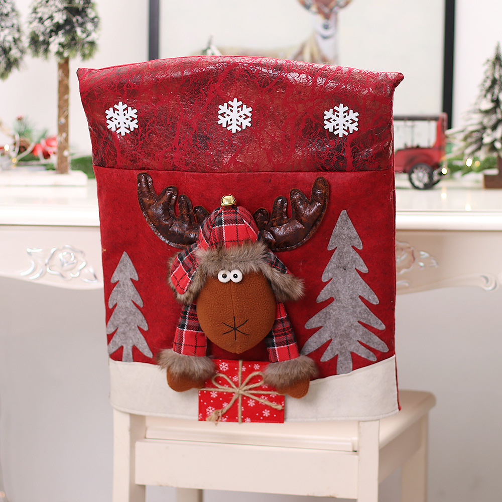Decoration Three-dimensional Cartoon Chair Cover Santa Snowman photo 6