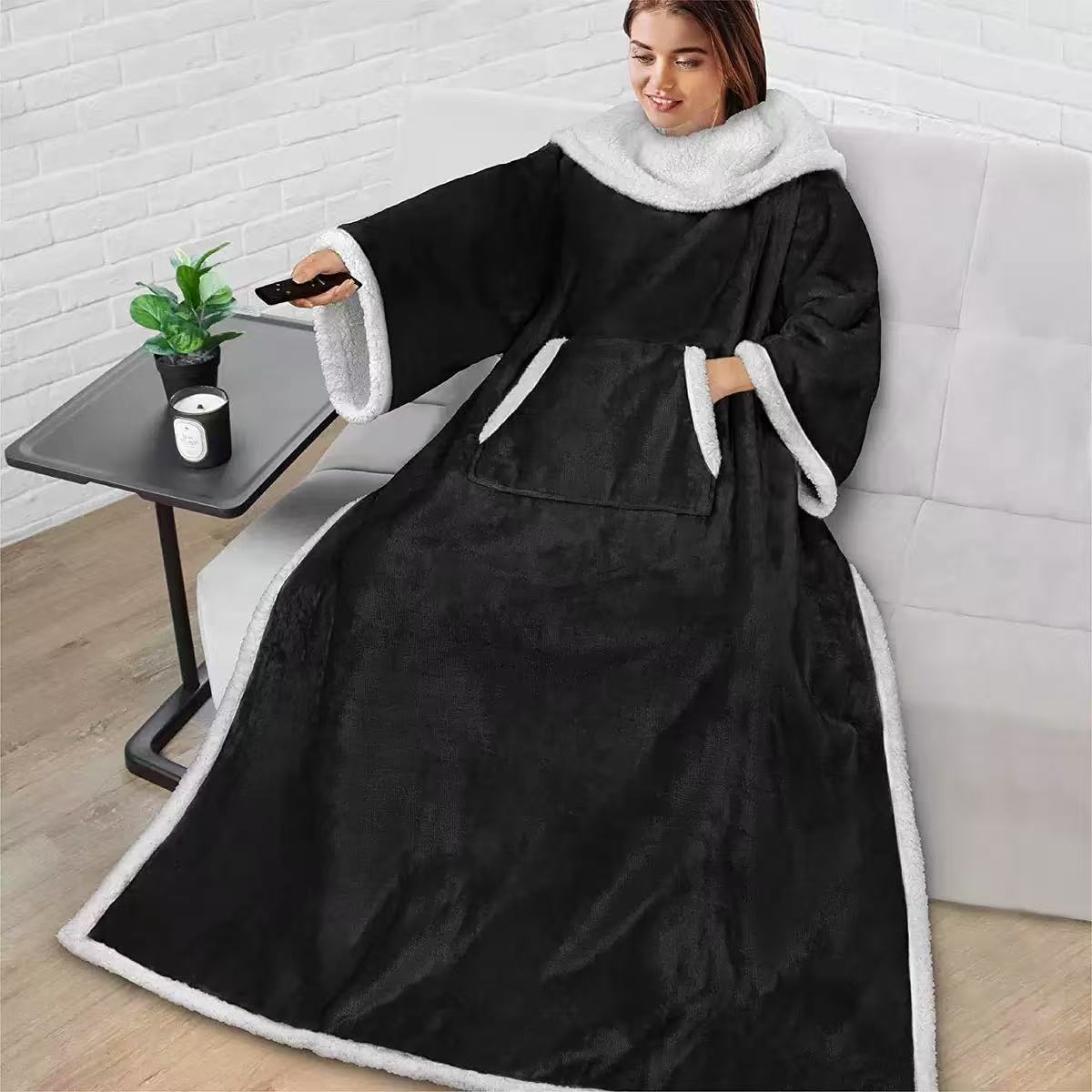 Corduroy Multi-functional Wearable Sleeve Blanket photo 8