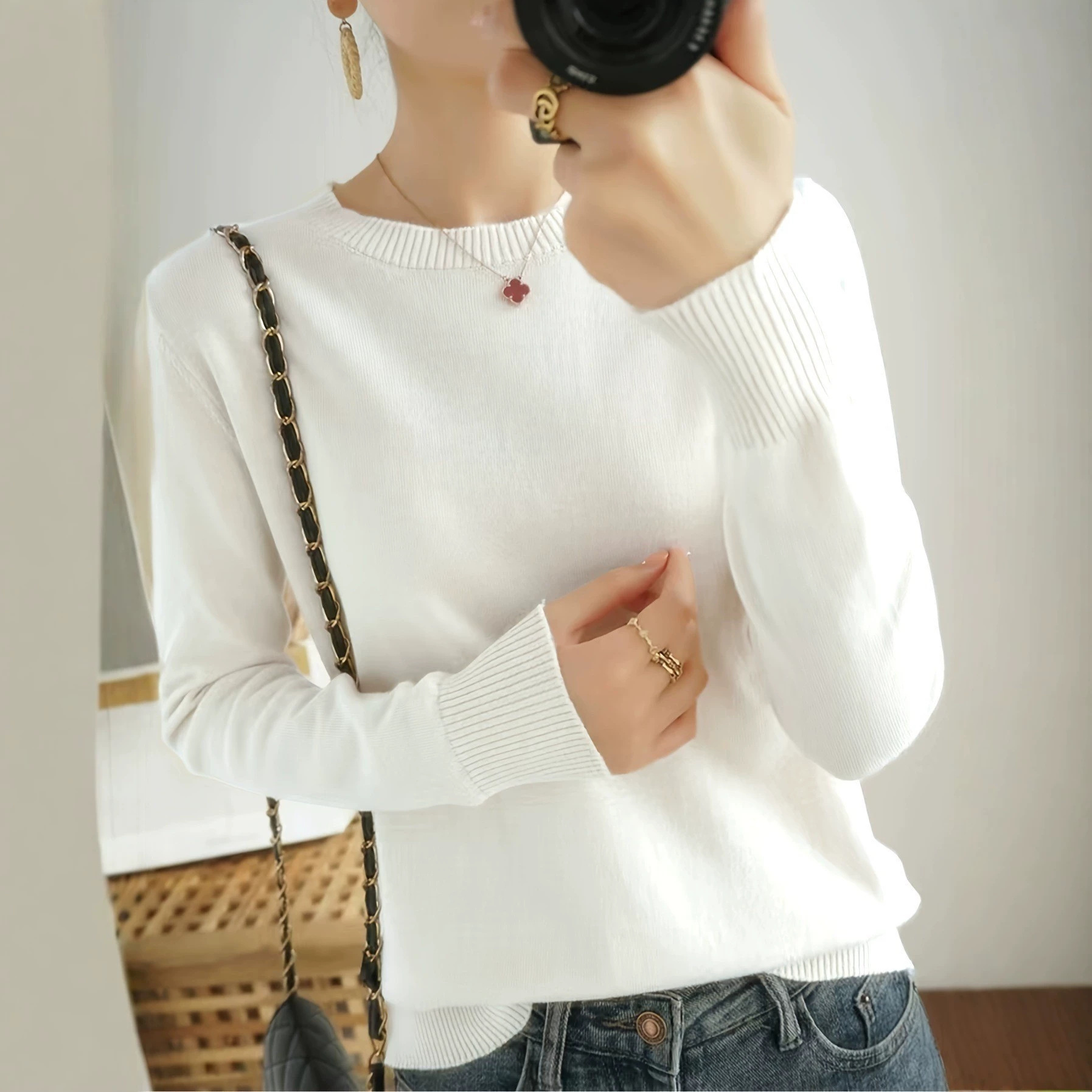 Women's Loose-fitting Versatile Long-sleeve Sweater photo 8