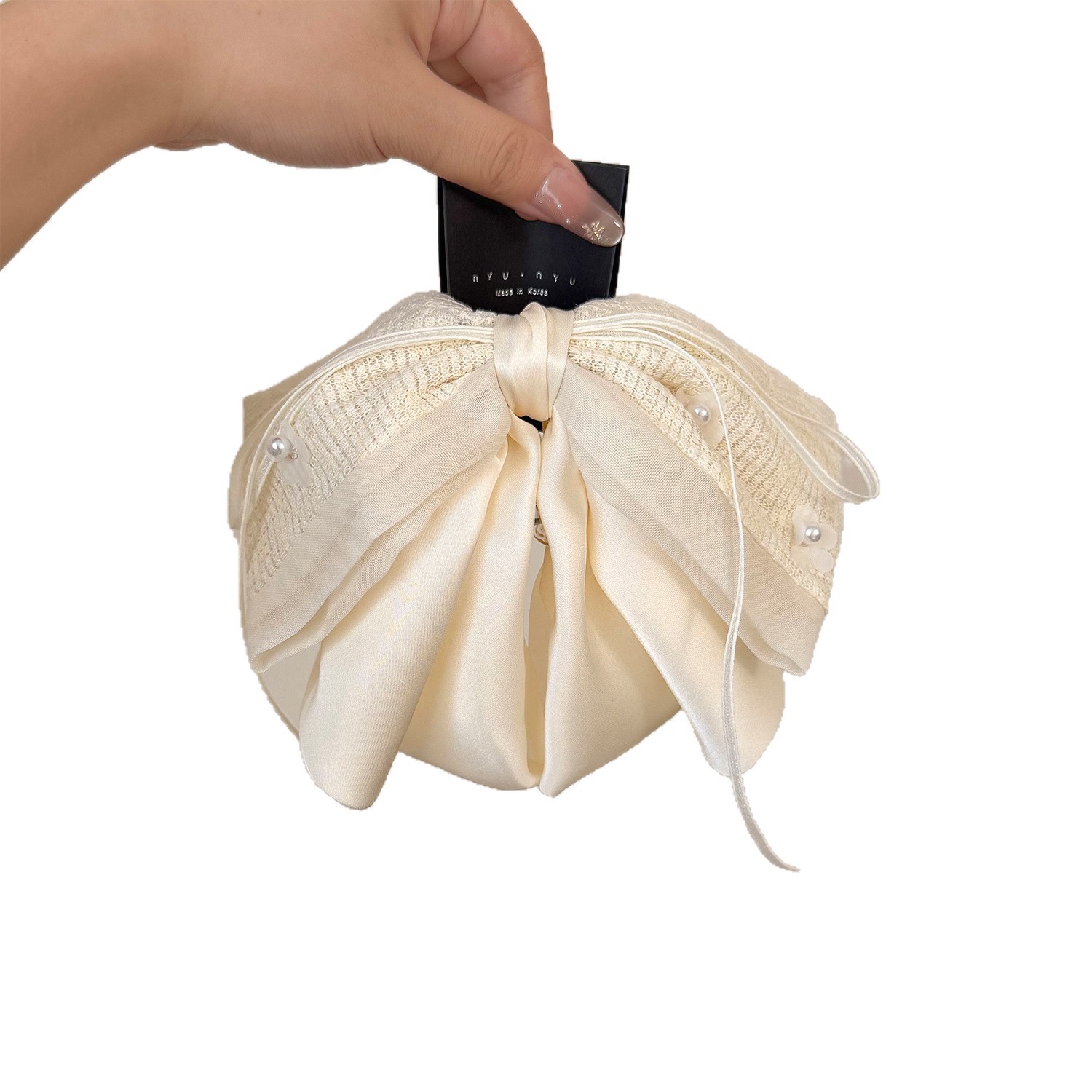New Sweet Lace Fabric Bow Ponytail Clip photo 6