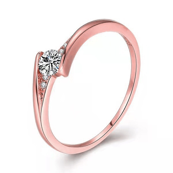 Mens Gold Alloy Round Engagement Ring photo 2