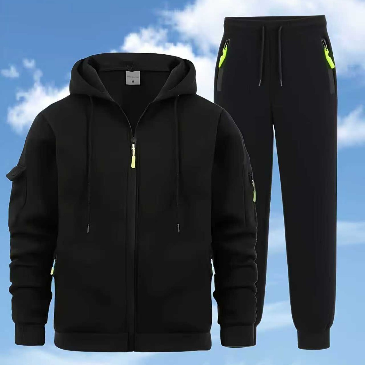 Men's Zip-up Hoodie Sweatshirt Jacket And Sweatpants Sportswear Set photo 1