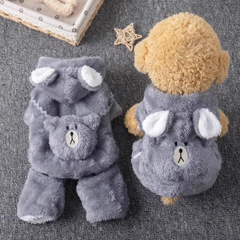 Winter Pet Clothing Teddy Bear-style Four-legged Outfit Fleece-lined And Extra-thick photo 2