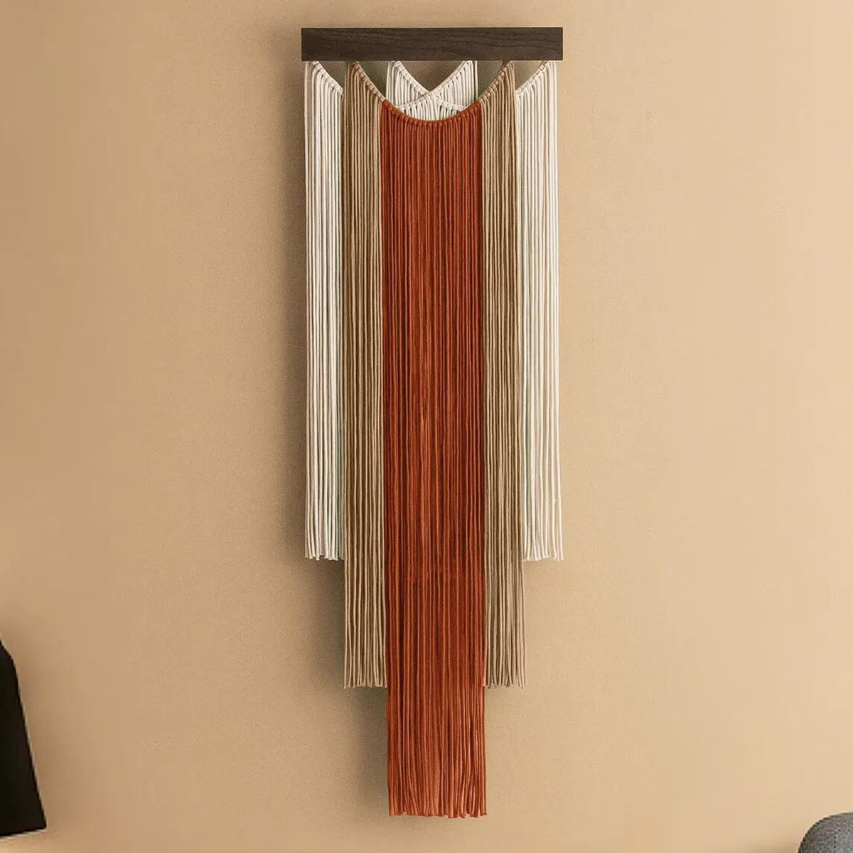 Handmade Wooden-core Rope Tassel Wall Hanging photo 4