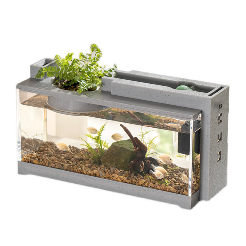 Micro Landscape Fish Tank Small Creative Filter Mute Water Flow photo 3