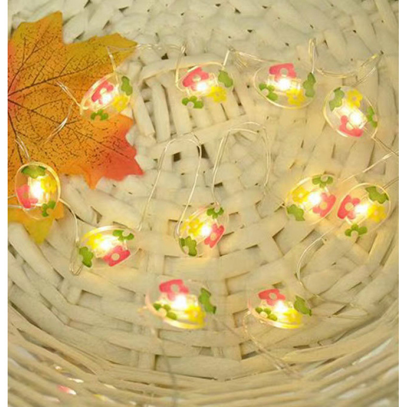 Rabbit Carrot Chick And Easter Egg Battery-Powered Copper Wire Lights For Easter Decorations photo 4