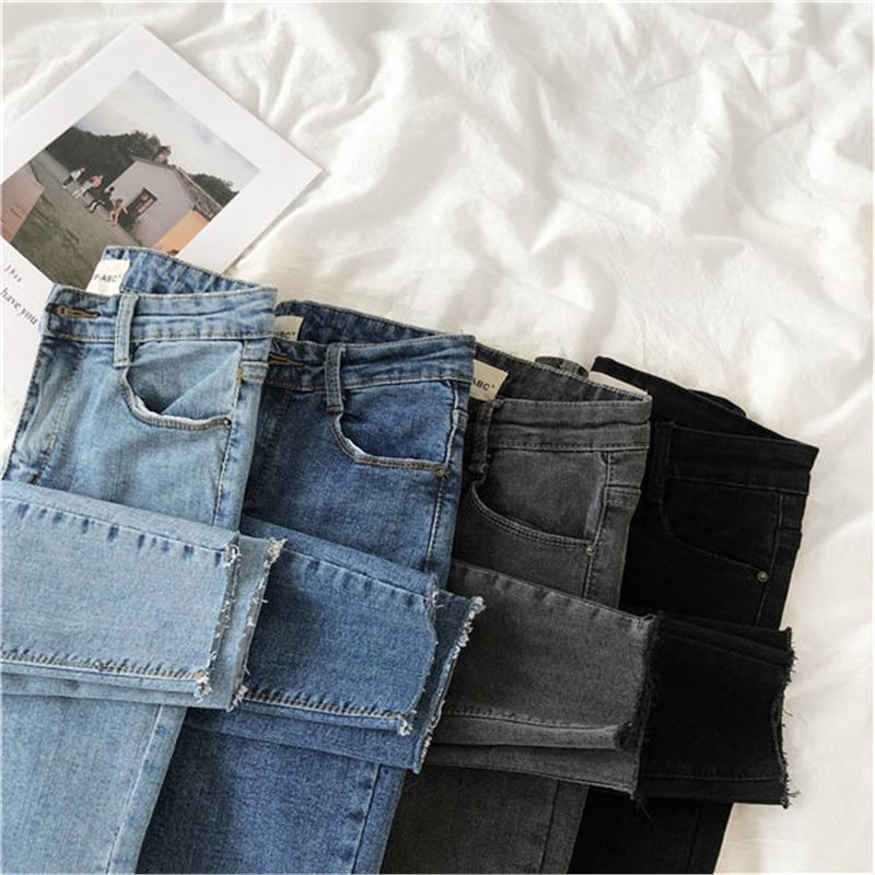 Slimming, Stretchy, Tight-fitting Black And Gray Jeans For Women photo 6