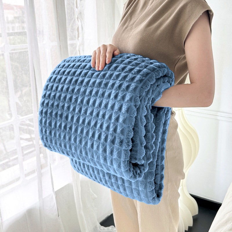 Thickened Flannel Plaid Blanket  Sofa Throw Blanket photo 3