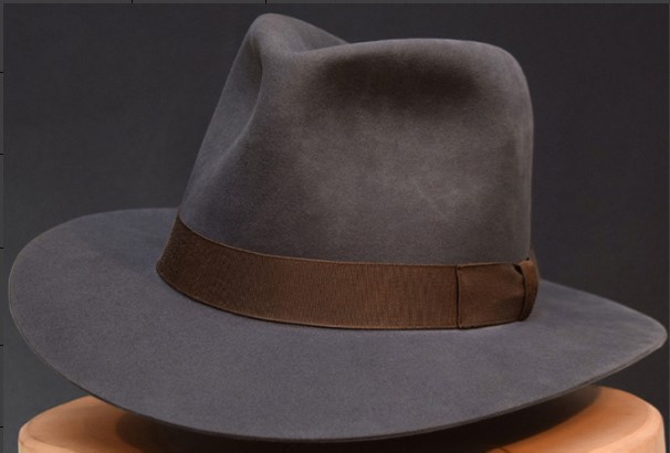 Wool Denim Hat With A Wide Brim And Bow photo 4
