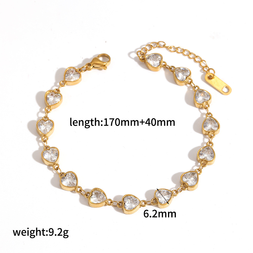 European And American Stainless Steel Zircon Bracelet photo 2