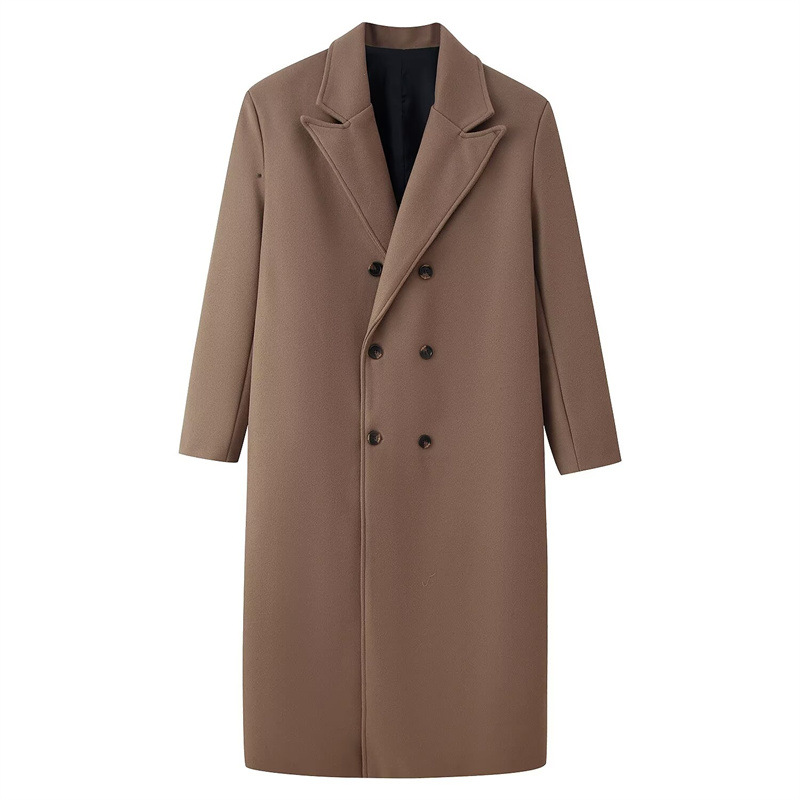 Casual Double-breasted Long Wool Coat photo 2