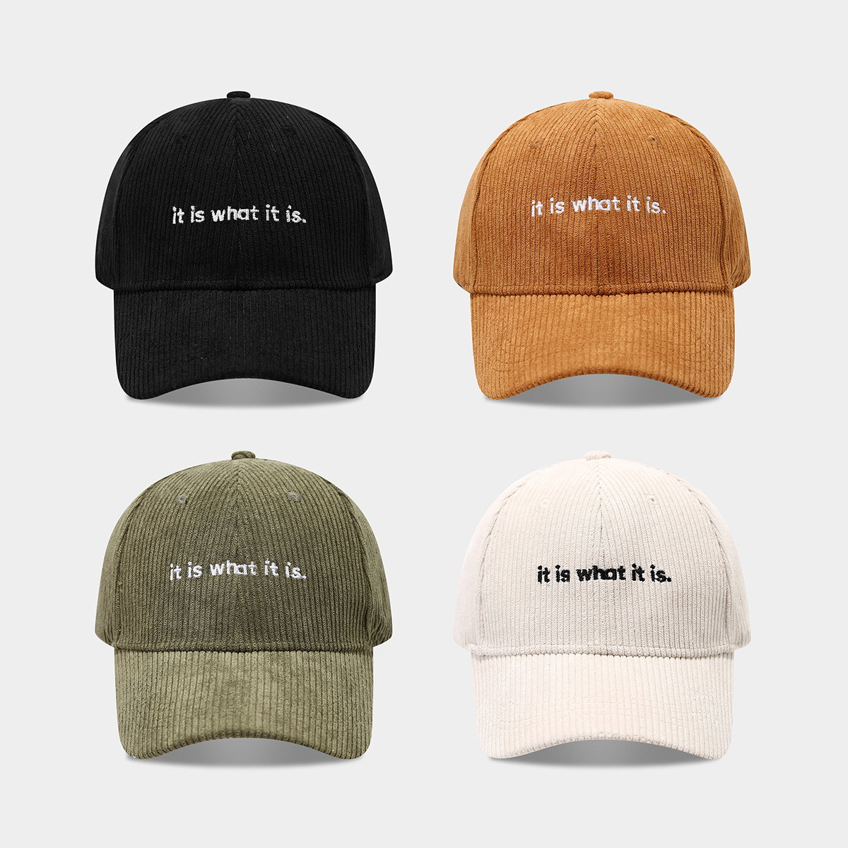 Stylish Letter-print Corduroy Baseball Cap For Couples photo 1