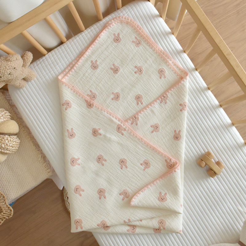 Baby Pure Cotton Three-layer Gauze Swaddle Blanket Bath Towel photo 2