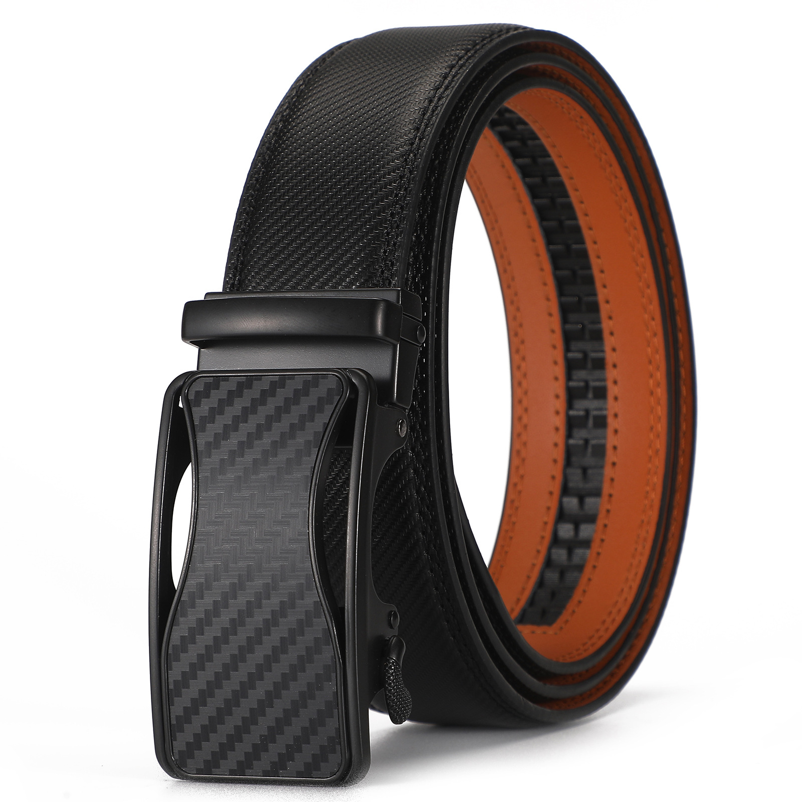 Mens Second-layer Leather Belt With Automatic Buckle photo 3