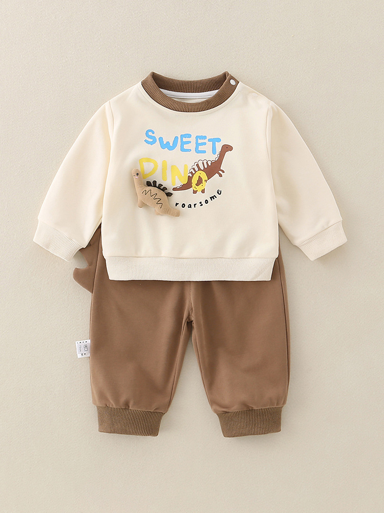 Boys' New Class A Pure Cotton Baby Cartoon Casual Pants Set photo 5