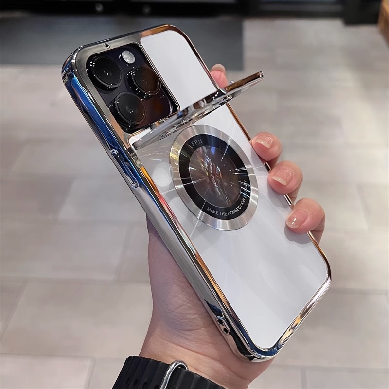 Magnetic Phone Case Invisible Bracket Electroplating Protective Sleeve photo 8
