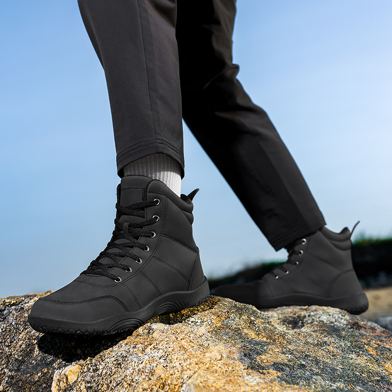Leather High-top Wide-toe Outdoor Hiking Men's Sports Shoes photo 2