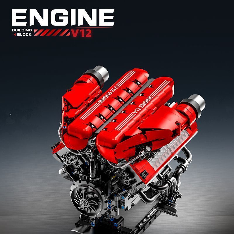 V12 Engine Mechanical Assembly Building Block Toy Model photo 6
