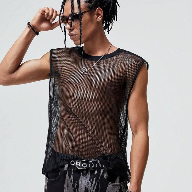 Mens Summer Mesh Tank Top T-Shirt photo 5