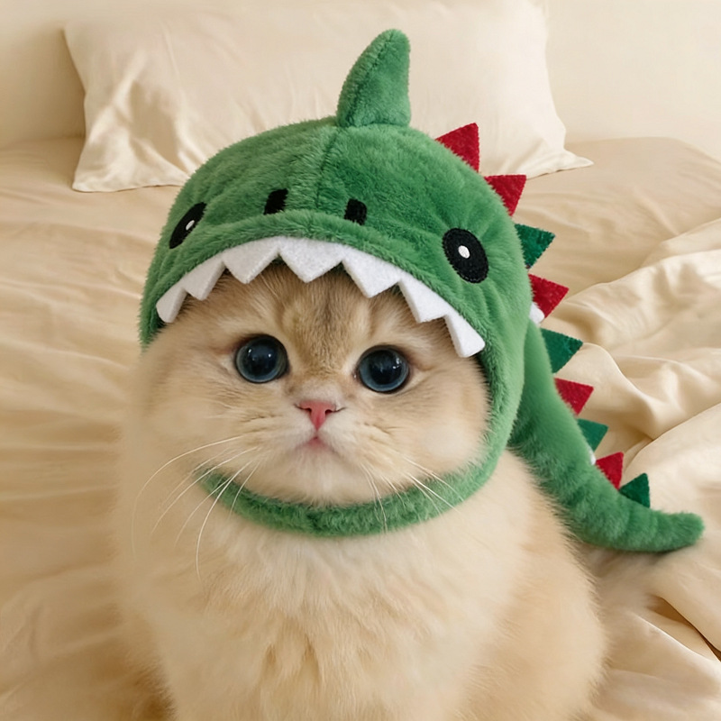 Pet Cat Dinosaur Hooded Warm Hat photo 5