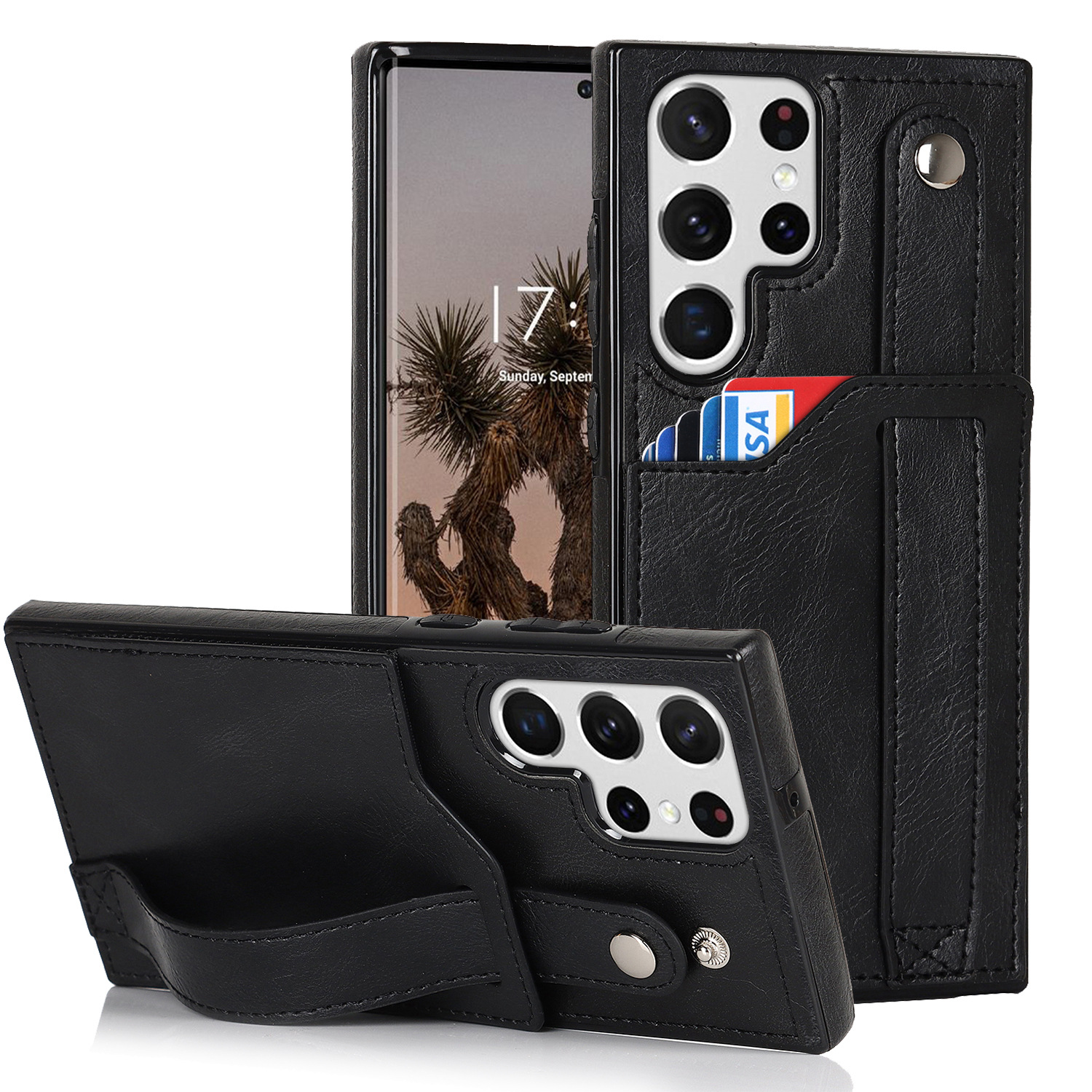 Applicable Wrist Strap Mobile Phone Skin Protective Leather Case photo 4