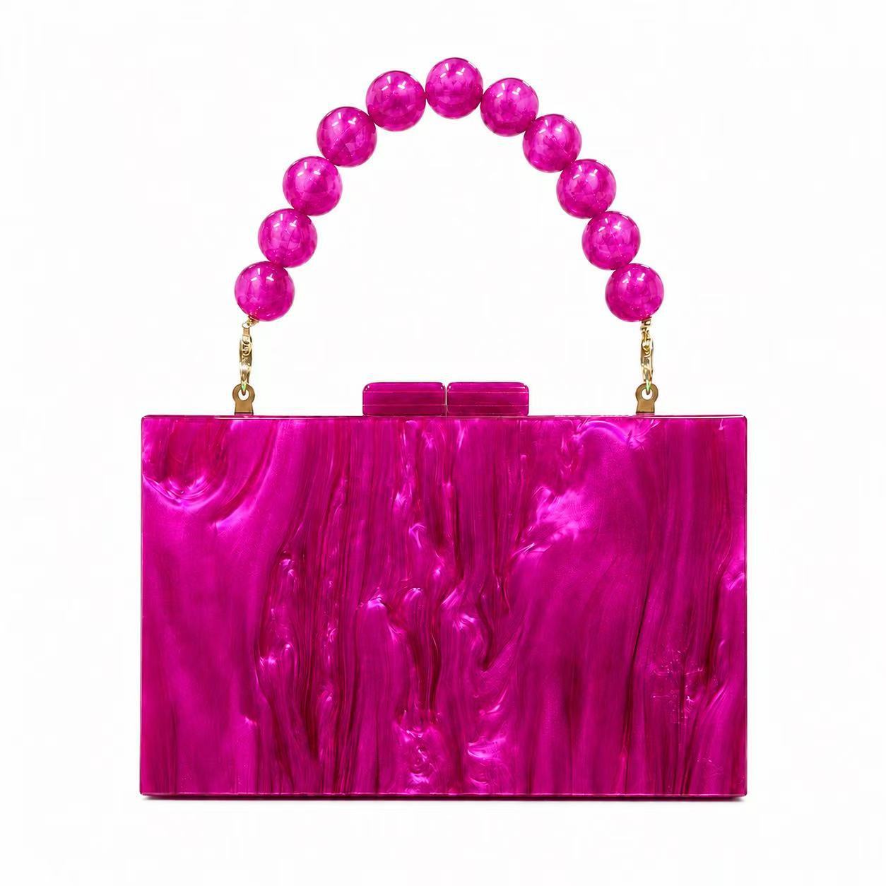 Stylish And Elegant Womens New Pearly Acrylic Evening Bag photo 6