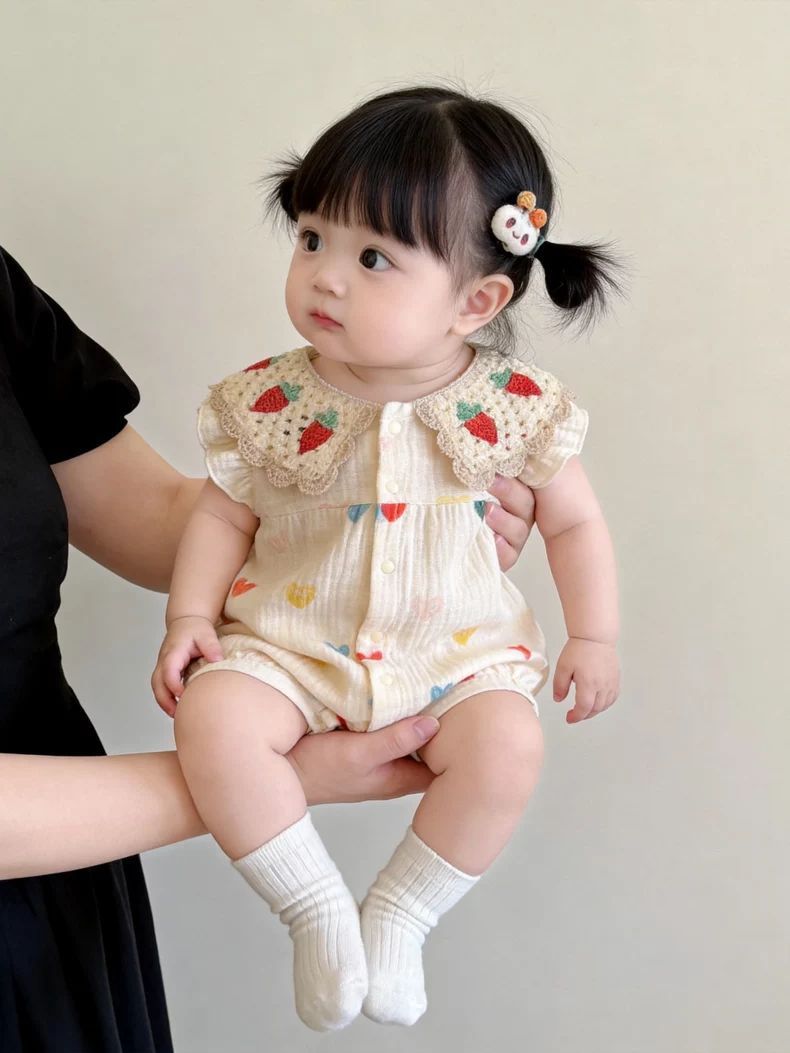 Summer Cotton Breathable Baby Onesie photo 5