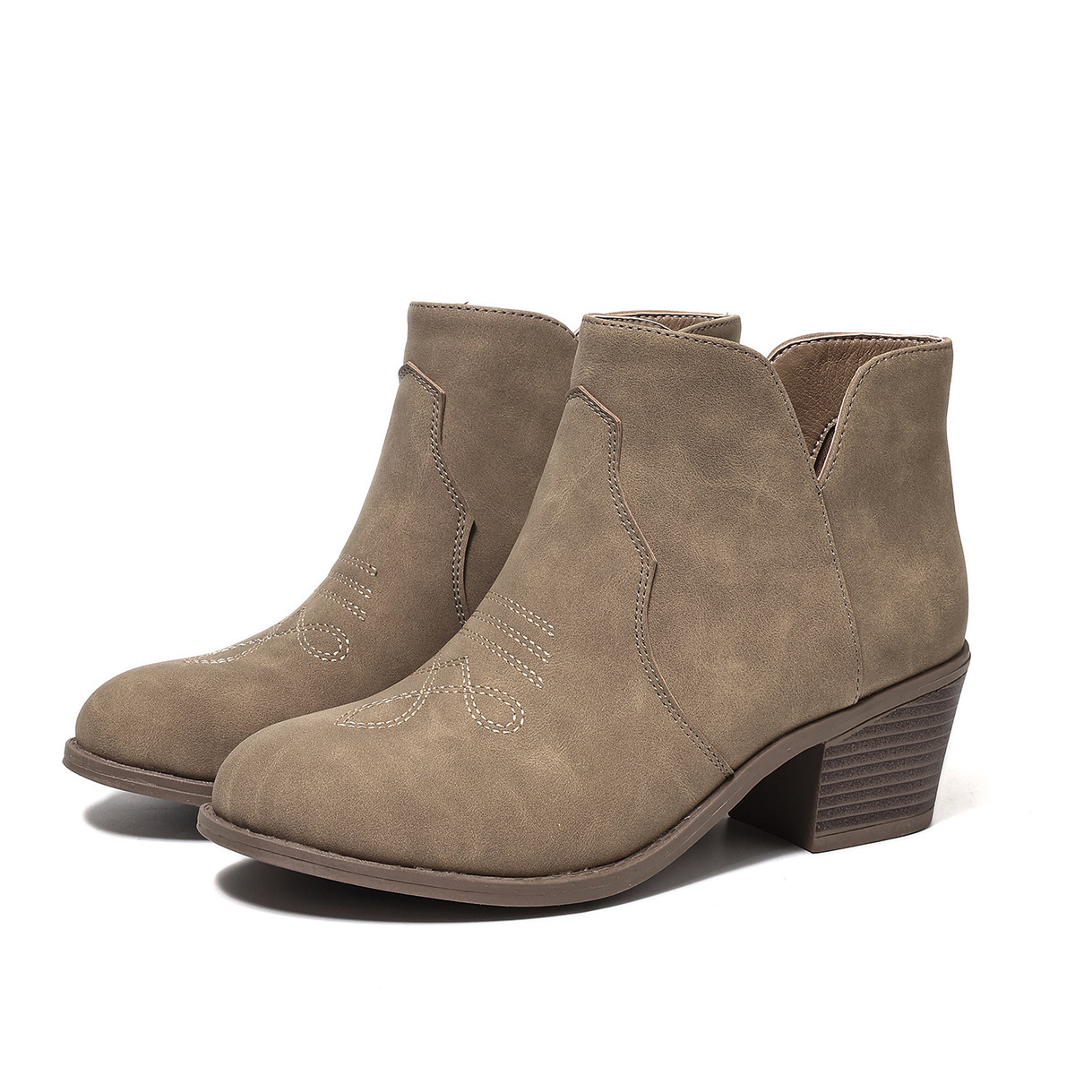 Retro-style Export Bestseller Embroidered Low-top Boots photo 5