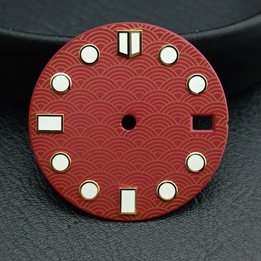 28.5mm Fish-scale Pattern Luminous Dial Suitable For NH35NH36 Mechanical Movement Watch Dial Accessories photo 7