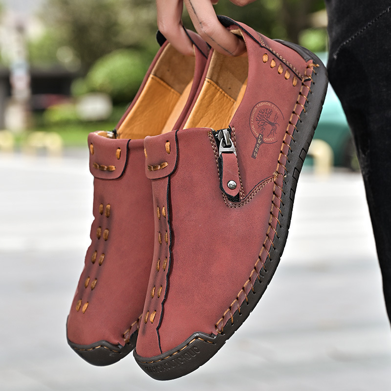 Men's Plus Size Zipper Leather Shoes photo 3