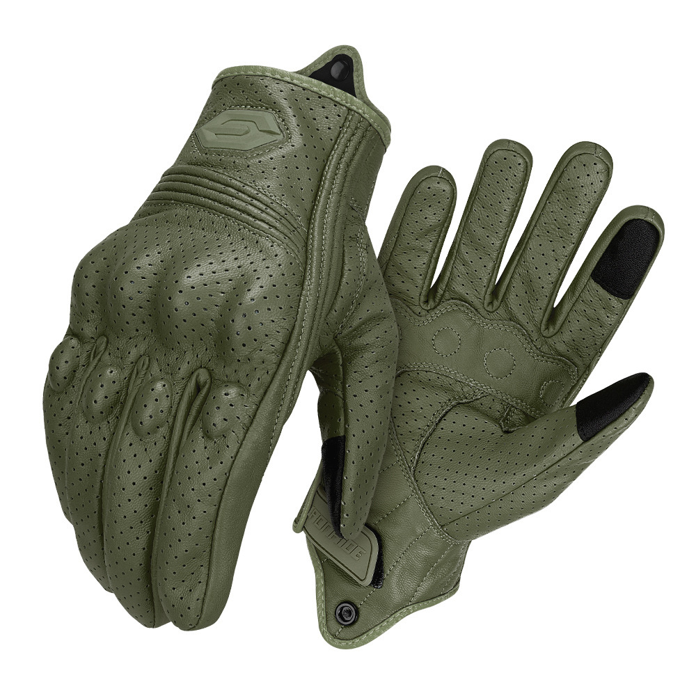 Motorcycle And Bicycle Outdoor Cycling Retro Artificial Leather Gloves photo 8