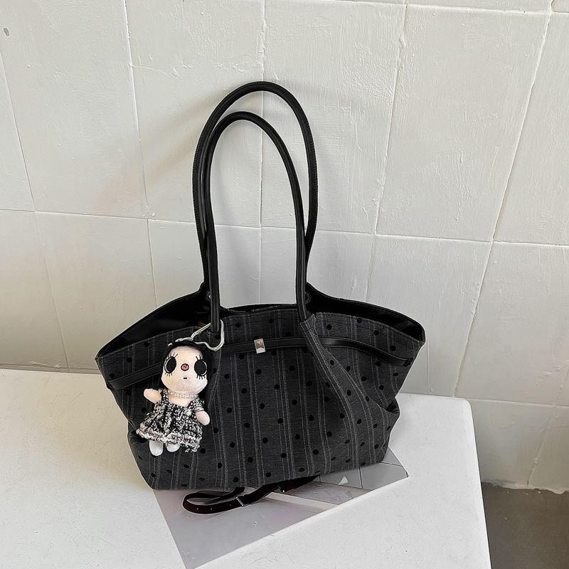 Korean-style Striped Polka-dot Tote Bag For Women New Autumn Winter photo 3