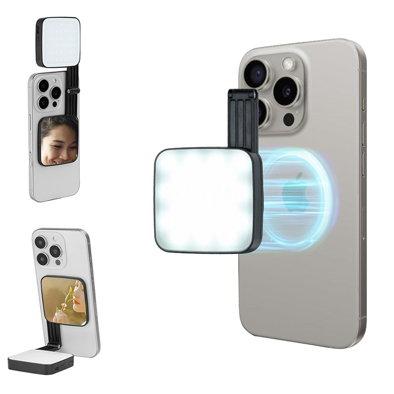 Square Magnetic-suction Foldable Dual-sided Fill Light For Mobile Livestreaming photo 3