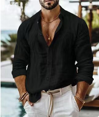 Men's Loose-fit Casual Versatile Long-sleeve Shirt photo 3