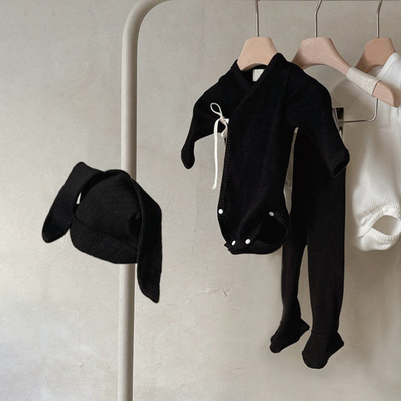 Newborn Clothes Romper Rabbit Ear Hat Set photo 3