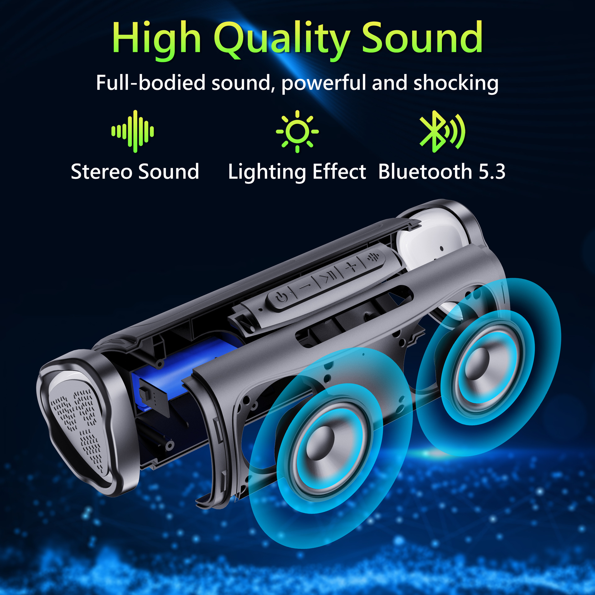 Outdoor Portable Waterproof Speaker With Light photo 3
